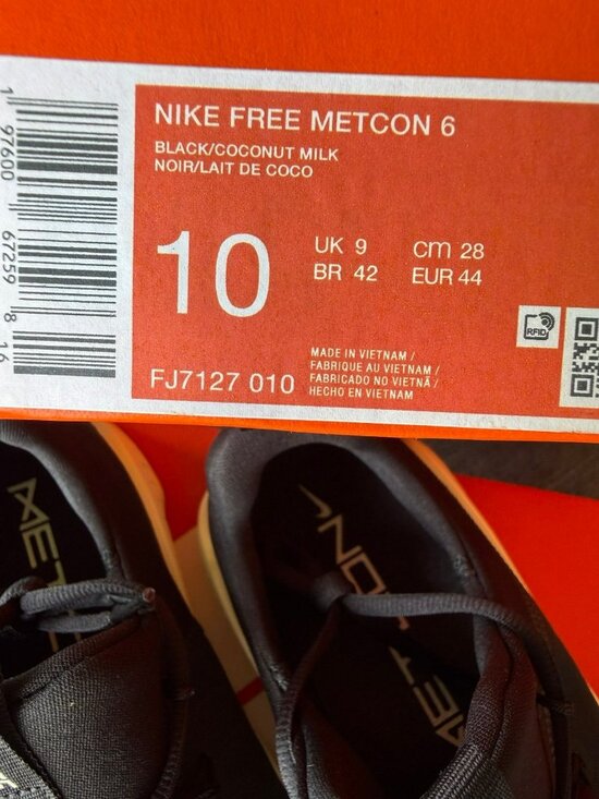 10 MEN\'S NIKE METCON 6 BLACK / COCONUT MILK / SAIL FJ7127-010 WEIGHTLIFTING main image 5
